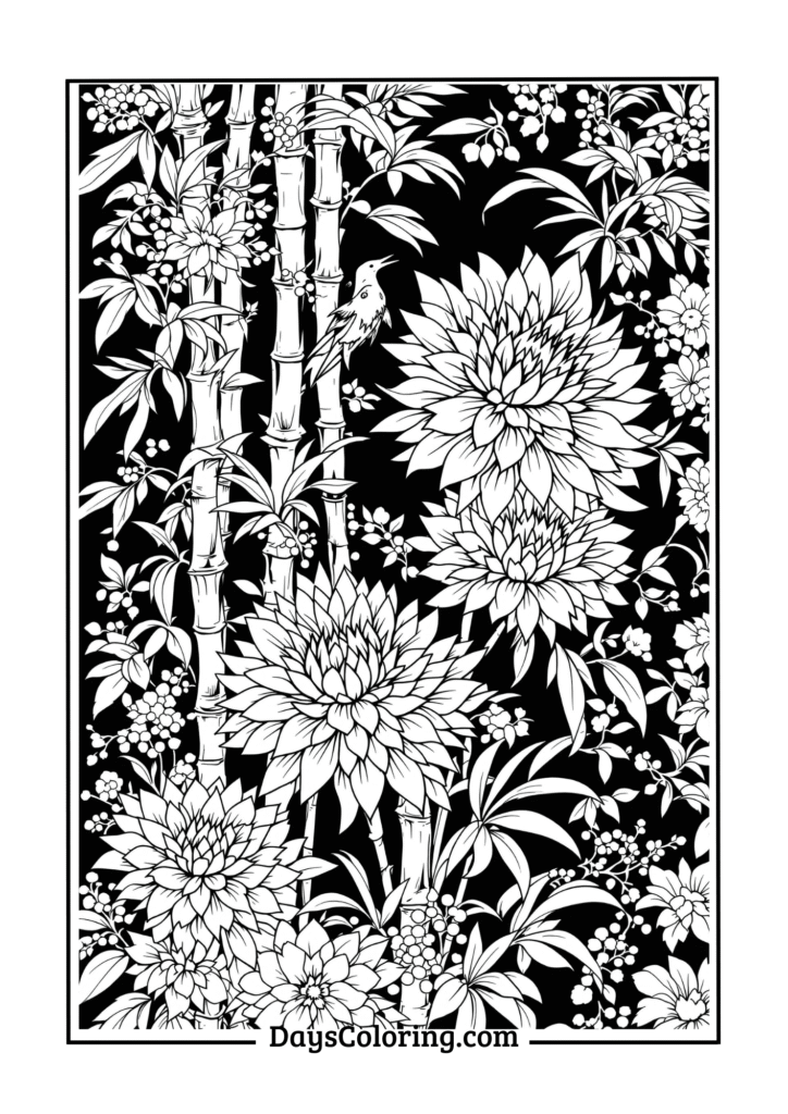 Japanese-Inspired Chrysanthemum and Bamboo