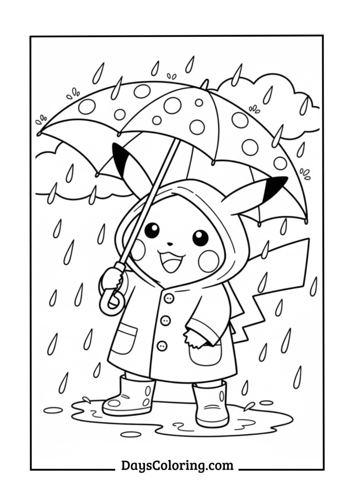 Pikachu in Rain Gear