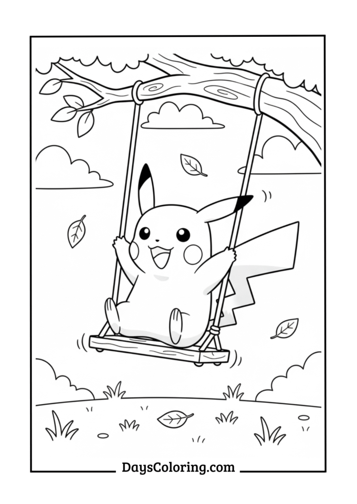 Pikachu on a Swing