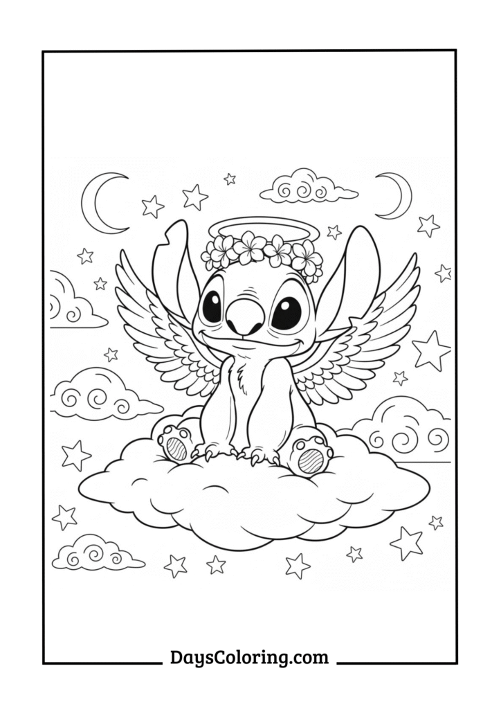 Stitch Dressed as Angel