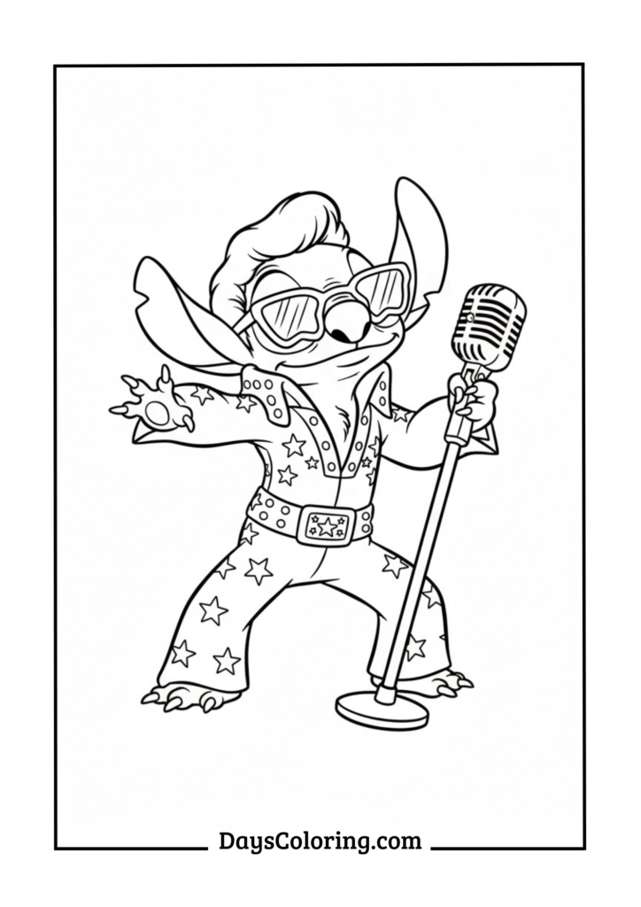 Stitch in Elvis Costume