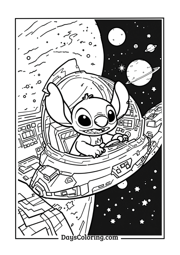 Stitch in Space Ship