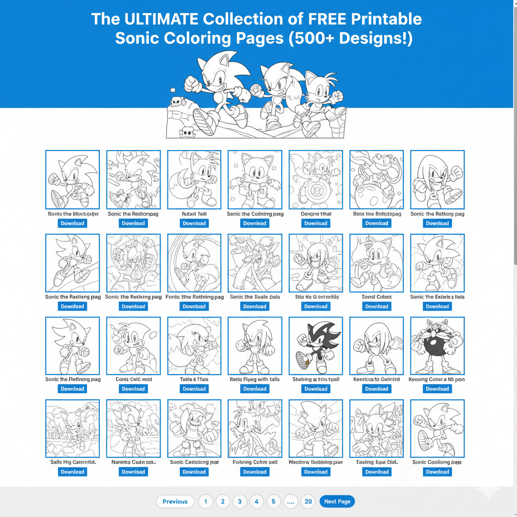 Sonic coloring pages