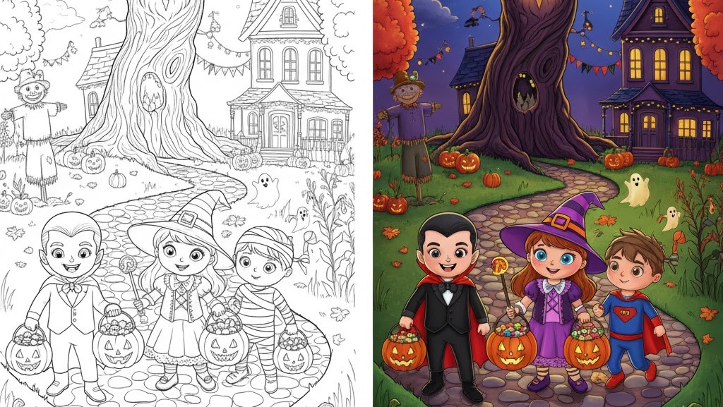 Spooky Halloween Coloring Pages