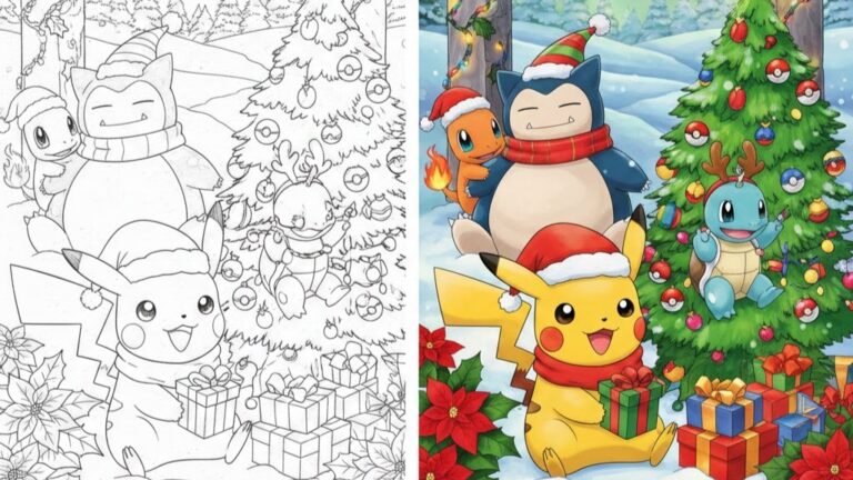 Christmas Pokemon Coloring Pages