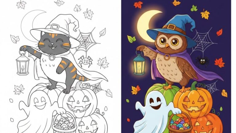 Halloween Animal Coloring Pages