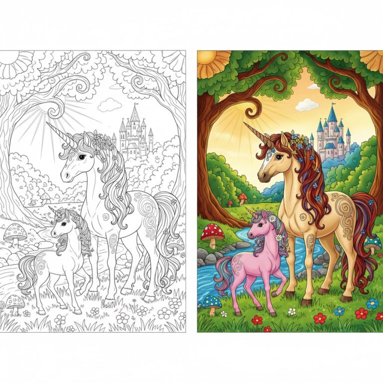 Unicorn Coloring Pages