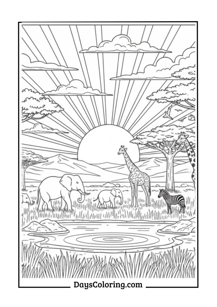 African Savanna Sunset