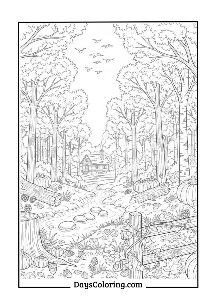 Autumn Woodland Scene