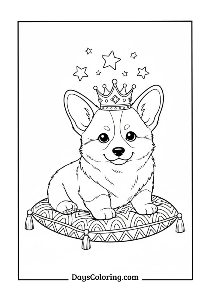 Corgi Puppy with Crown