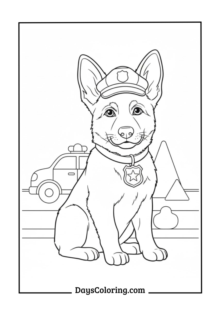 German Shepherd Puppy with Badge