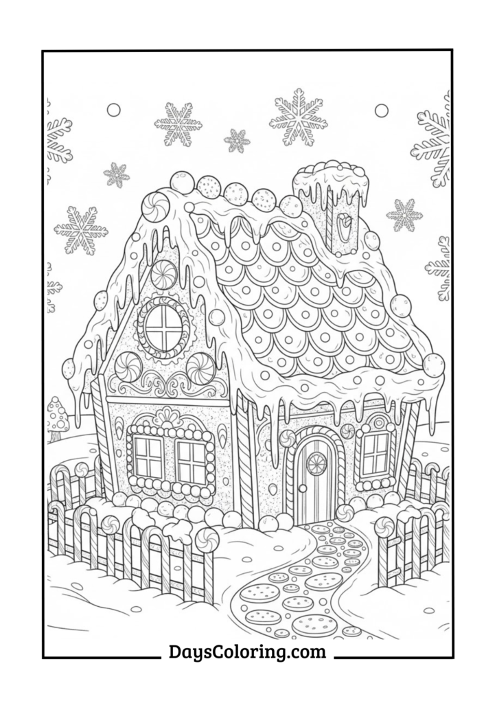 Gingerbread House Winter Scene
