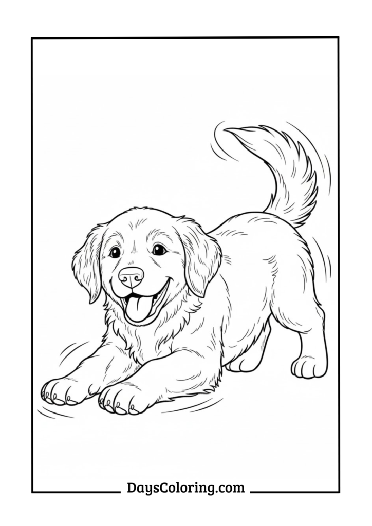 Golden Retriever Puppy Playing