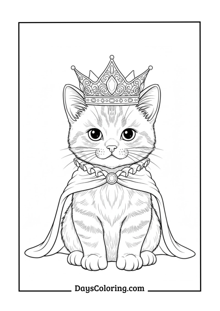 Kitten Wearing Crown