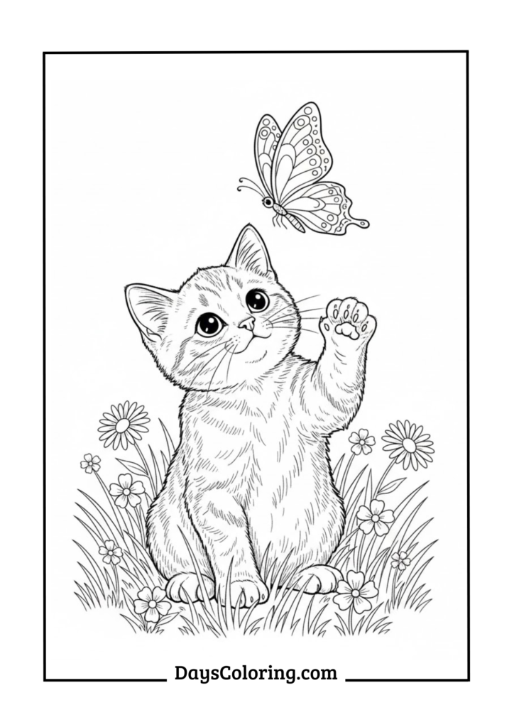 Kitten with Butterfly