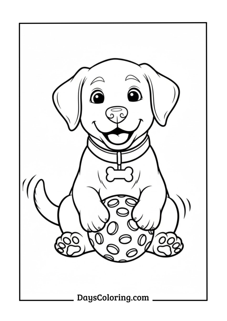 Playful Labrador Puppy with Ball