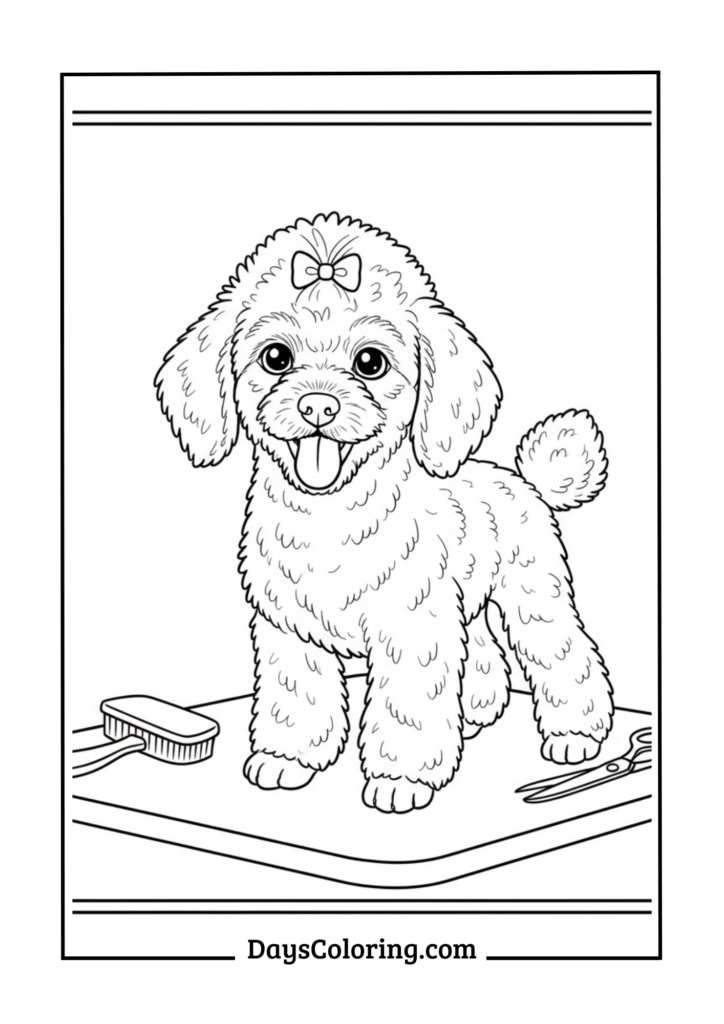 Poodle Puppy Getting Groomed