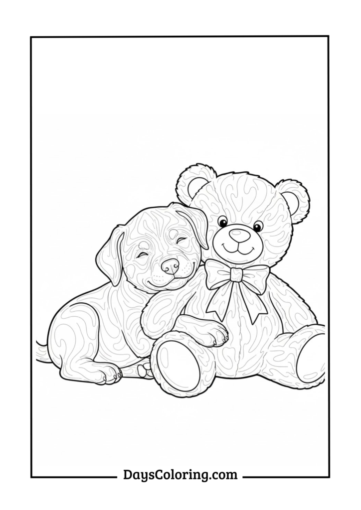 Rottweiler Puppy with Teddy Bear