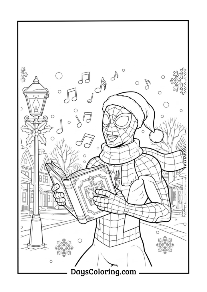 Spiderman Caroling with Friends