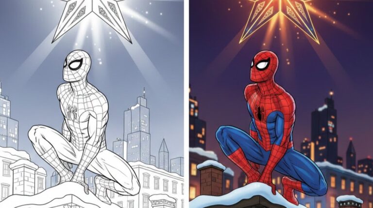 Spiderman Christmas Coloring Pages