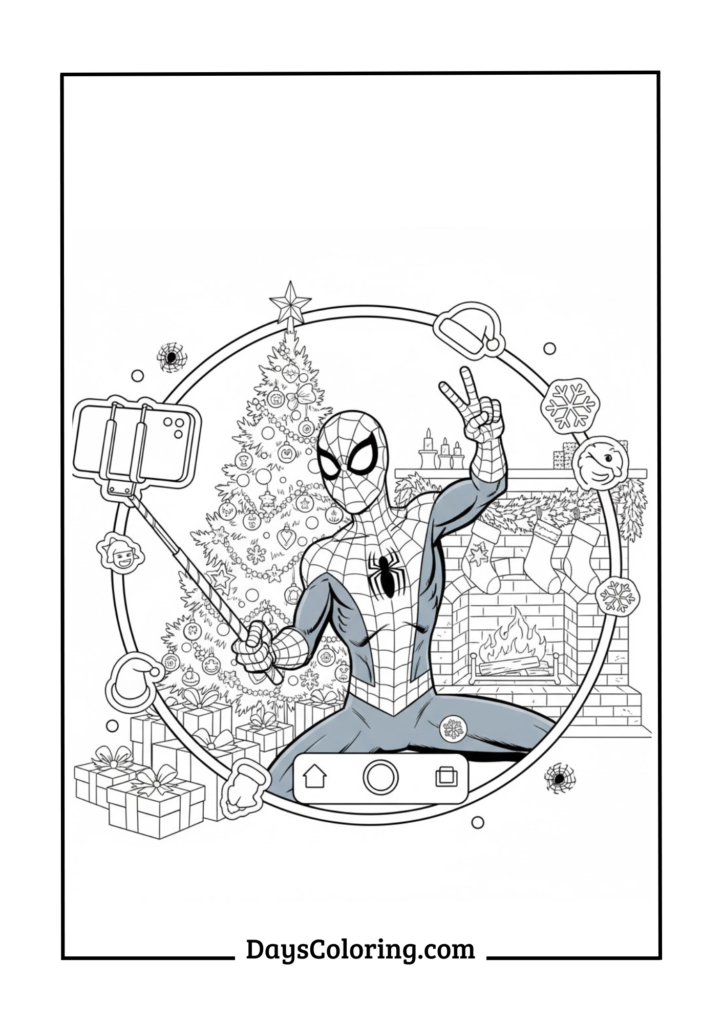 Spiderman Christmas Selfie