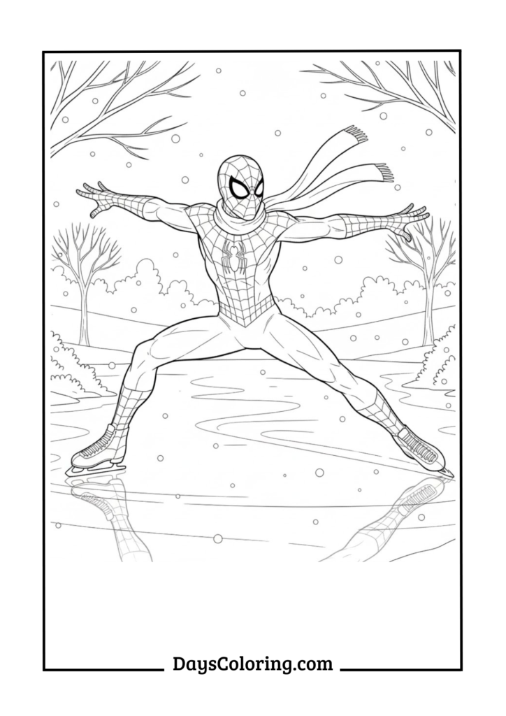 Spiderman Ice Skating