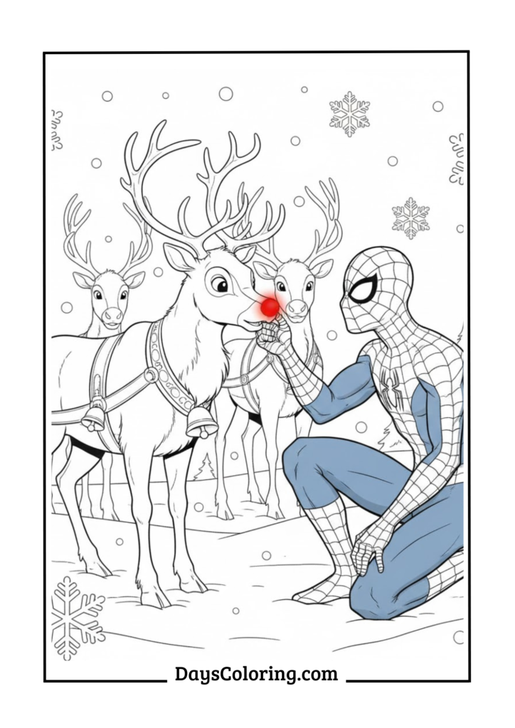 Spiderman Meeting Reindeer