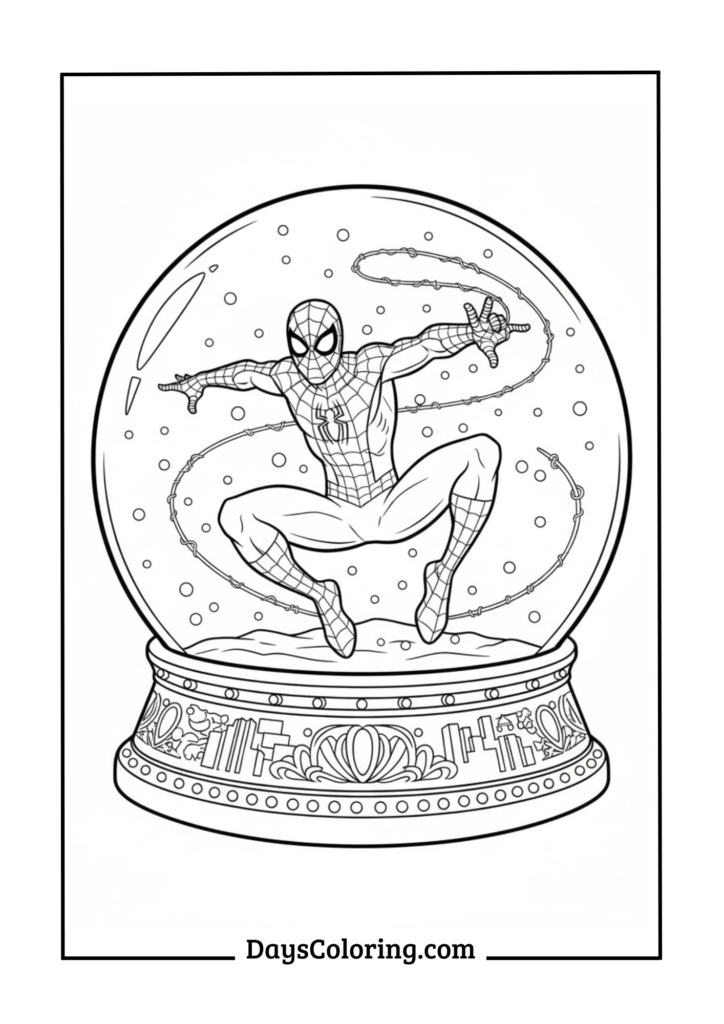 Spiderman in Giant Snow Globe