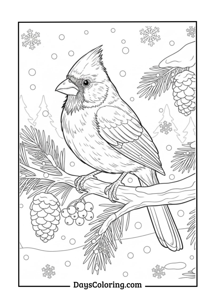 Winter Cardinal on Branch